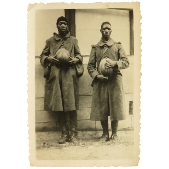 Photo of Two French black POWs. Espenlaub militaria